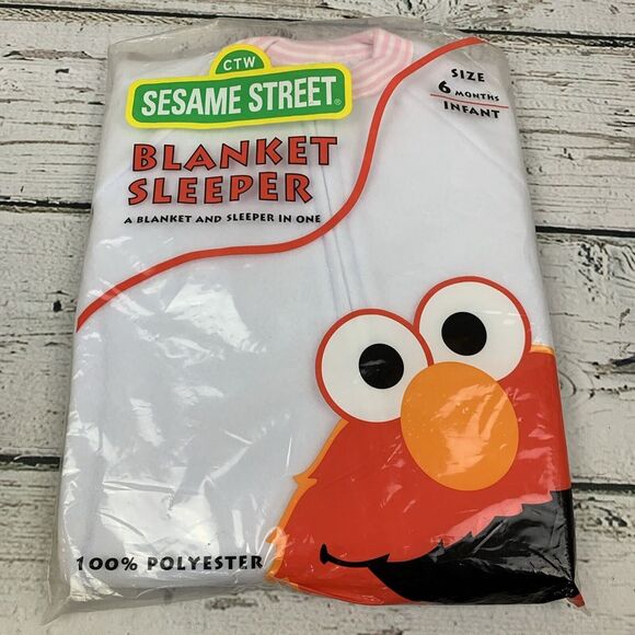 SESAME STREET‎ White Blanket Sleeper Size 6 Months Infant Unisex ~NEW~ VTG RARE - Picture 1 of 9
